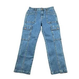 Madewell Jeans Womens 29 Medium Wash Denim 90s Straight Utility Cargo Pockets